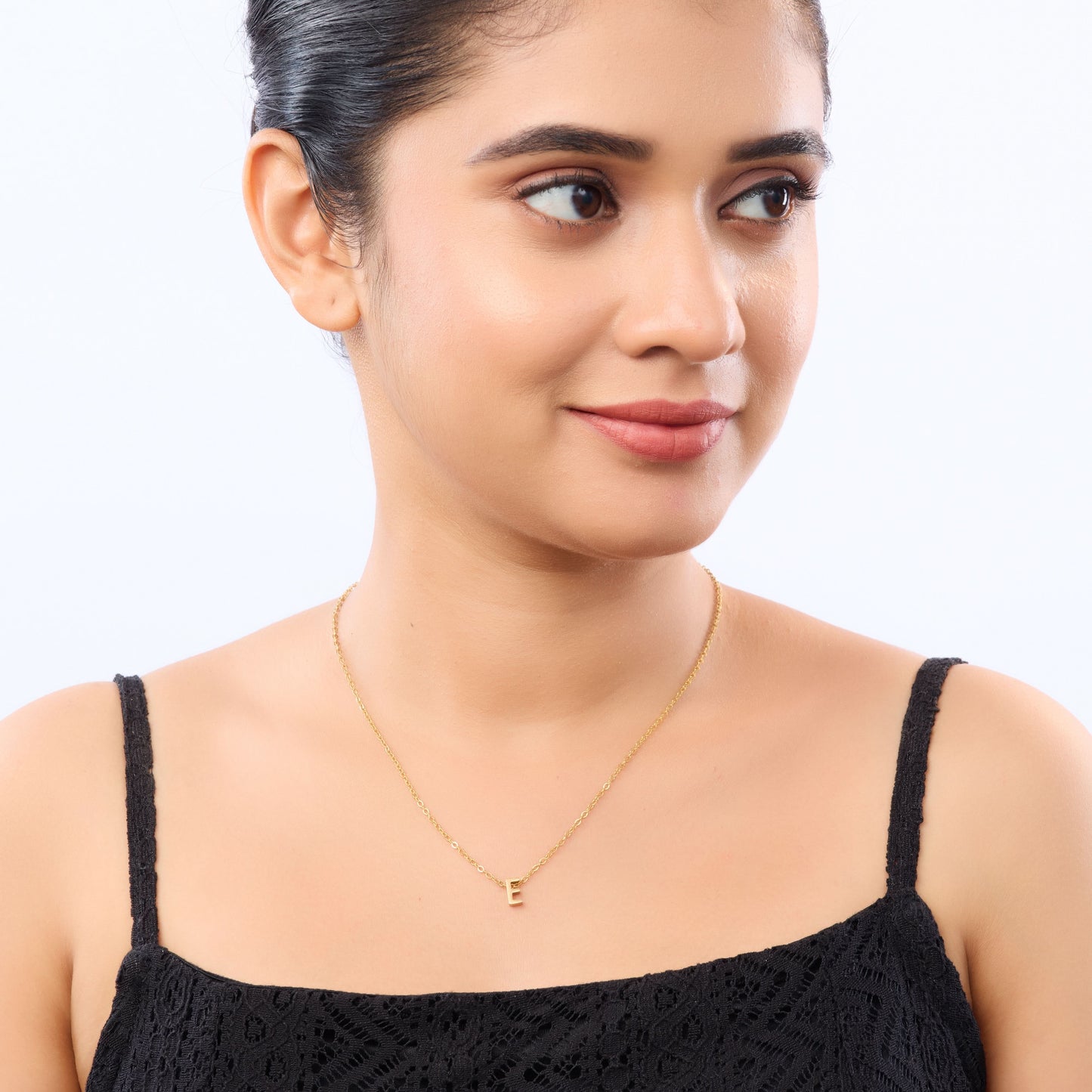 Gold Initial Letter Pendant Necklace – personalised gold letter initial charm necklace, 304 stainless steel PVD coating-9