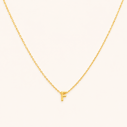 Gold Initial Letter Pendant Necklace – personalised gold letter initial charm necklace, 304 stainless steel PVD coating