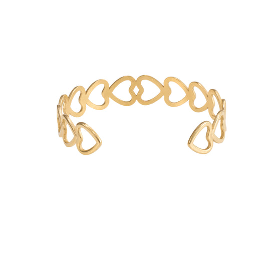 Gold-Plated Heart Link Chain Bracelet – clasp detail on the heart chain bracelet