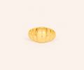 Gold Plated Ribbed Dome Statement Ring