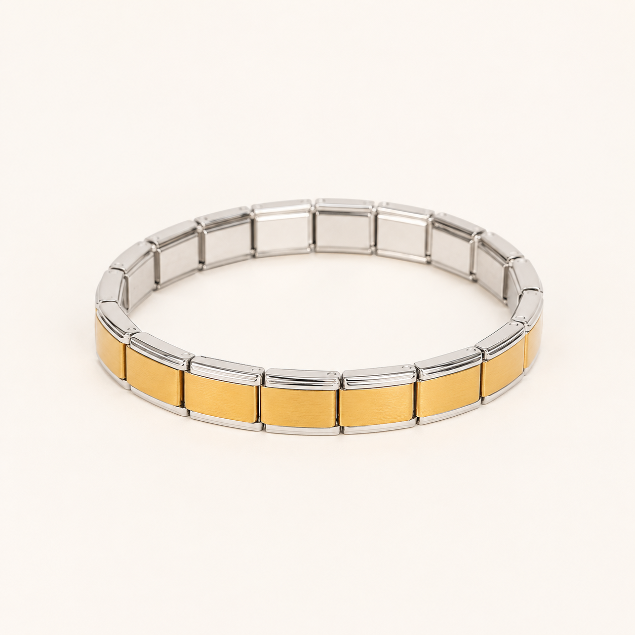 Gold & Silver Steel Link Bracelet – dual-tone gold and silver steel link chain bracelet for women