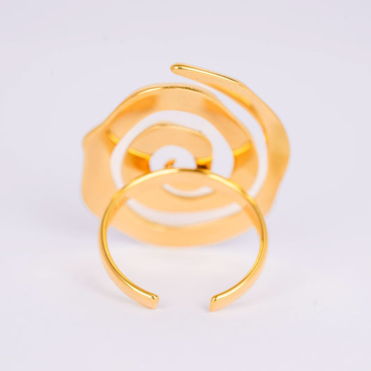 Gold Swirl Statement Ring – worn on hand, eye-catching swirl statement ring