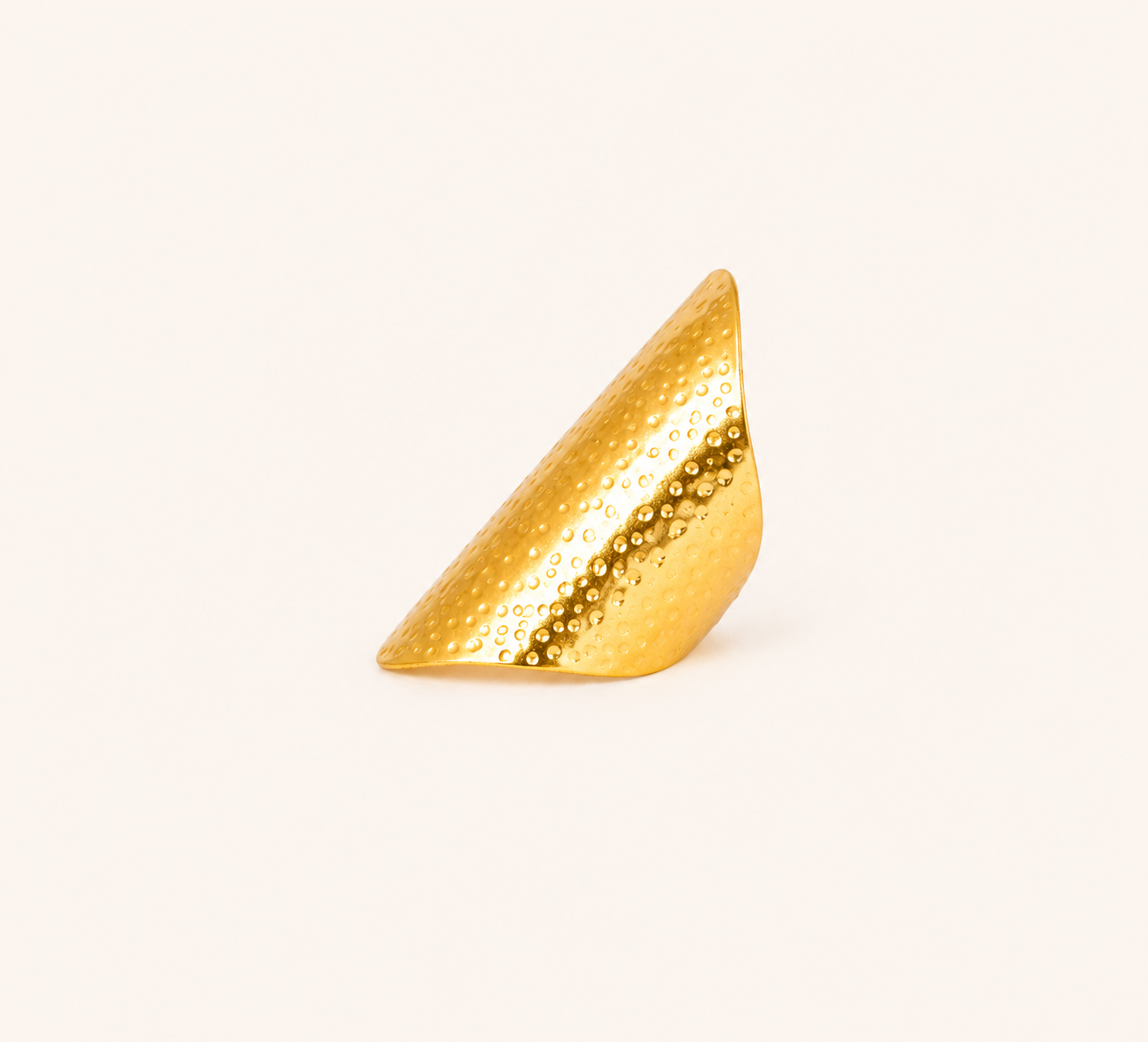 Golden Armor Shield Ring – bold armor shield-shaped gold plated statement ring for women