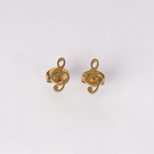 Golden Beaded Heart Stud Earrings – lifestyle shot styled for everyday wear