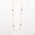 Golden Bloom Pastel Crystal Station Necklace