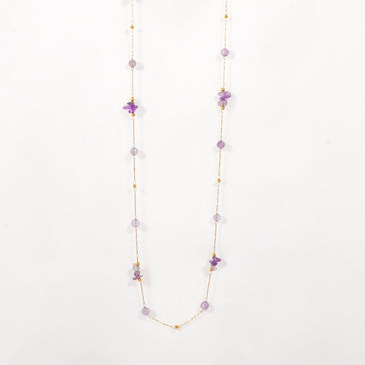 Golden Bloom Pastel Crystal Station Necklace – multi-colour pastel crystal station necklace in 18K gold plated finish