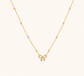 Golden Bow Charm Necklace