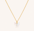 Golden Butterfly Shell Pendant Necklace