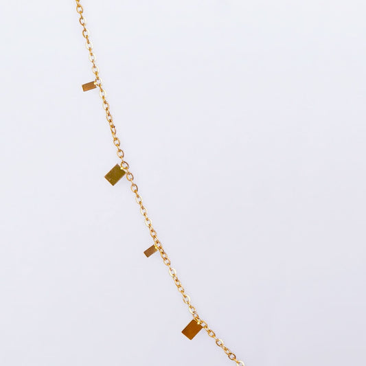 Golden Dew Framed Rect Pendant Necklace – structured rectangular frame pendant necklace in 18K gold plated finish-3