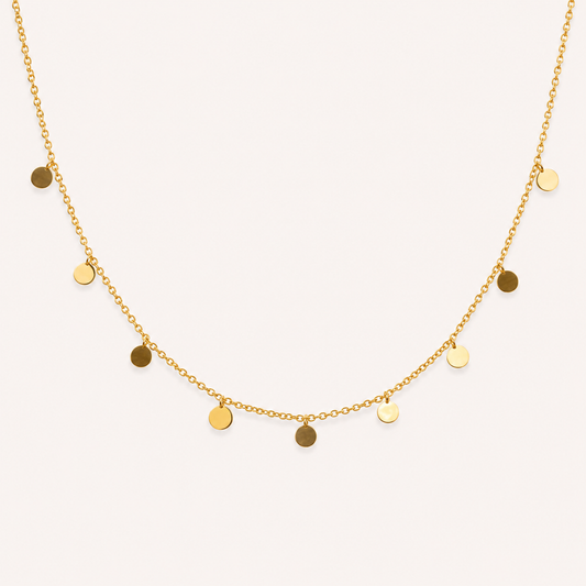 Golden Dew Waterdrop Rect Pendant Necklace – water-drop accent rectangular pendant necklace in 18K gold plated finish-2