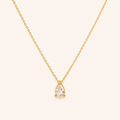 Golden Dewdrop Zircon Necklace