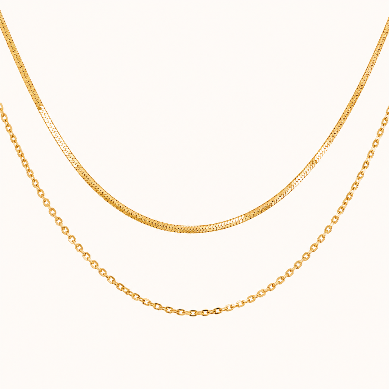 Golden Flat Snake Cauliflower Collar Necklace – smooth flat snake chain collar necklace in 18K gold plated finish