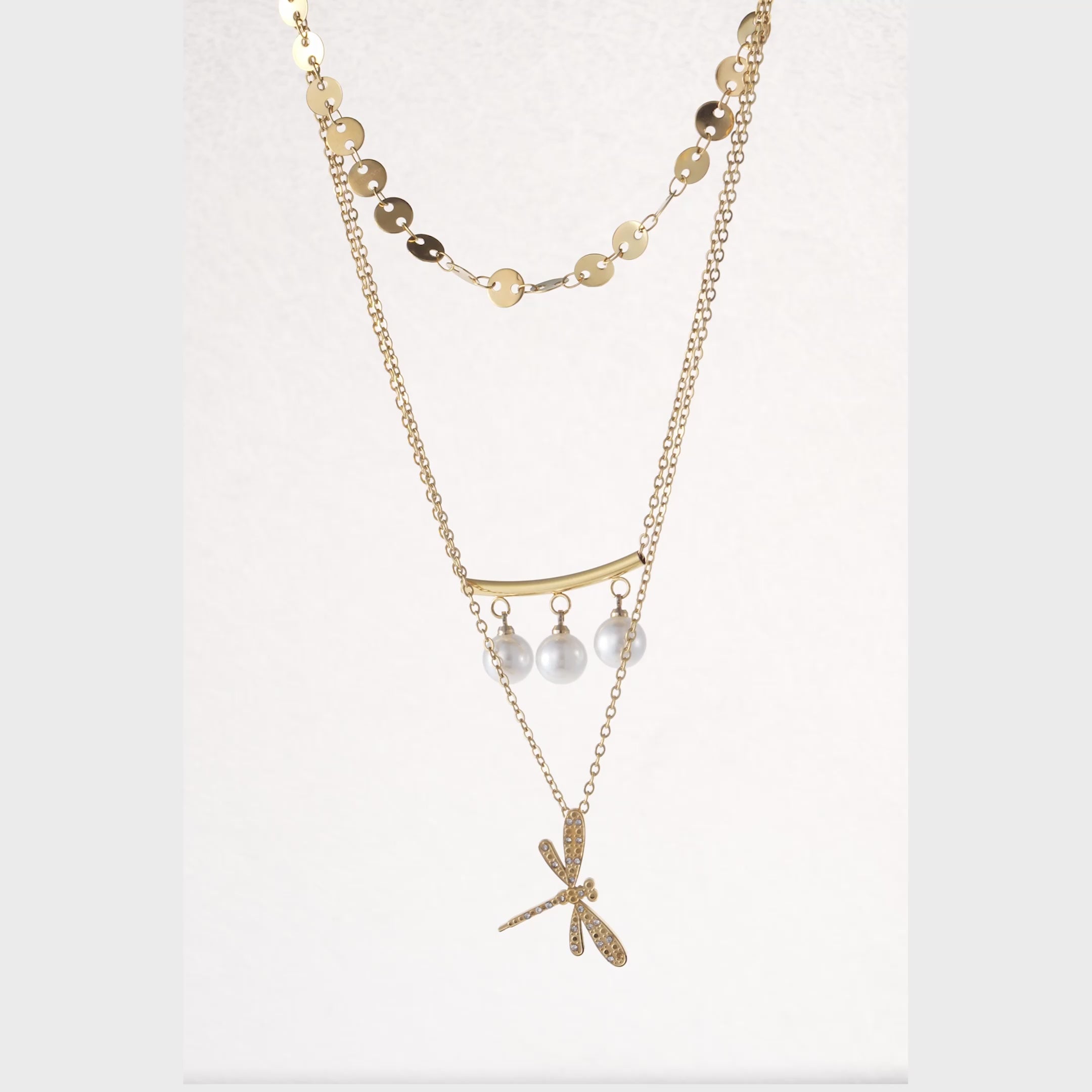 Minimal Layered Bar Drop Necklace