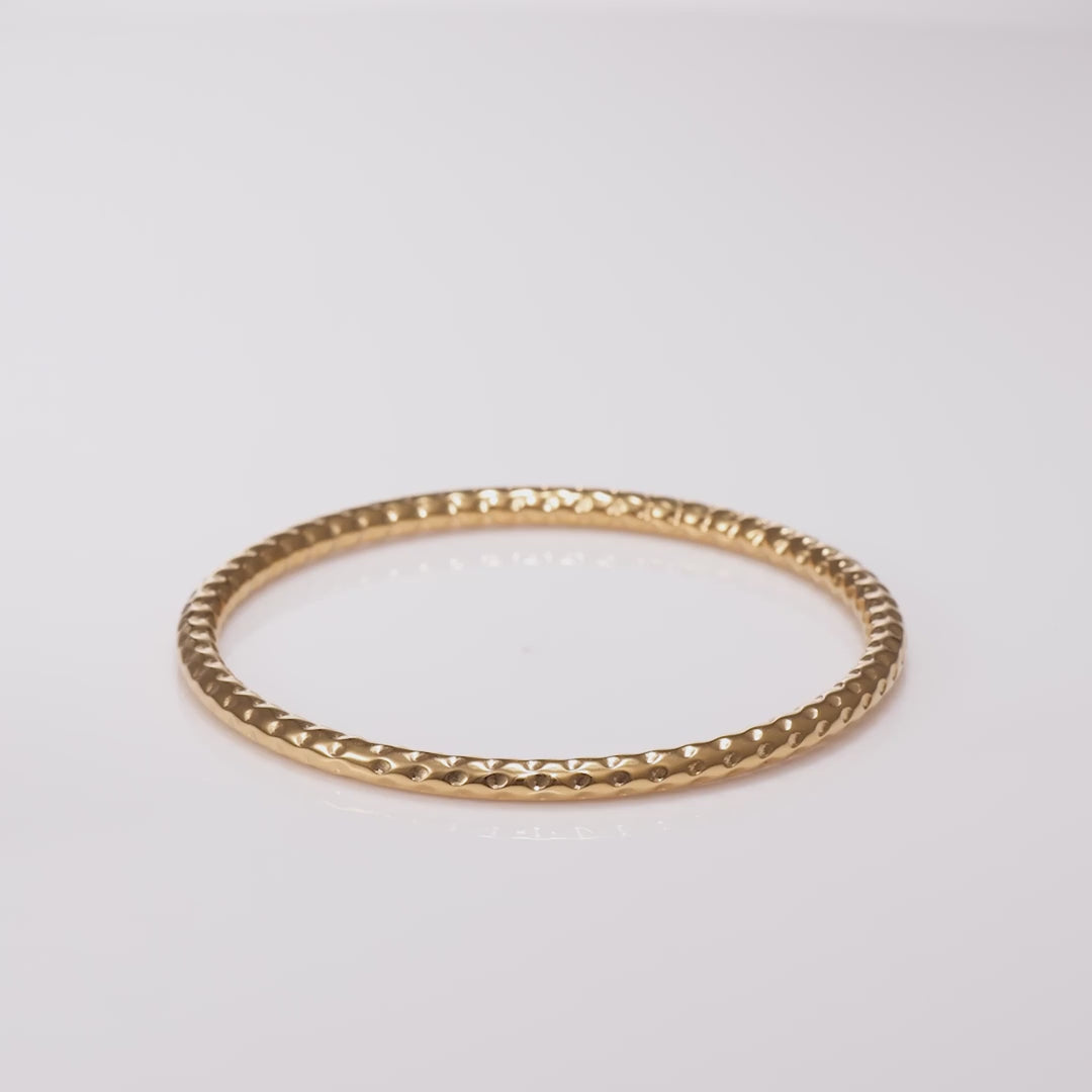 Classic Geometric Gold Bangle