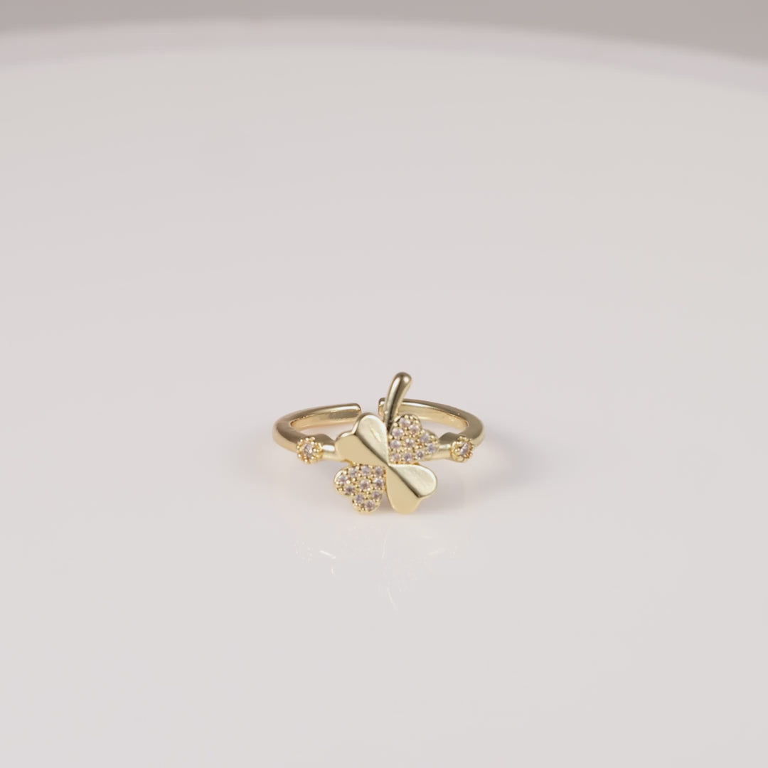 Lucky Clover Bowknot Ring