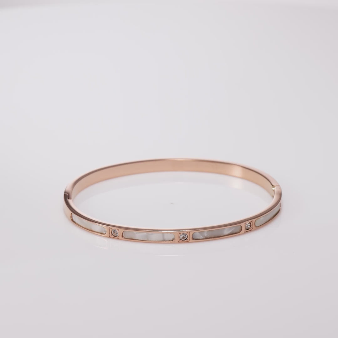Architectural Shell Inlay Bangle