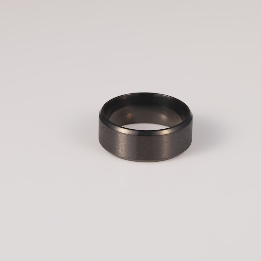 Bold Black Steel Ring