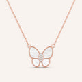 Rose-Gold Butterfly Pendant Necklace